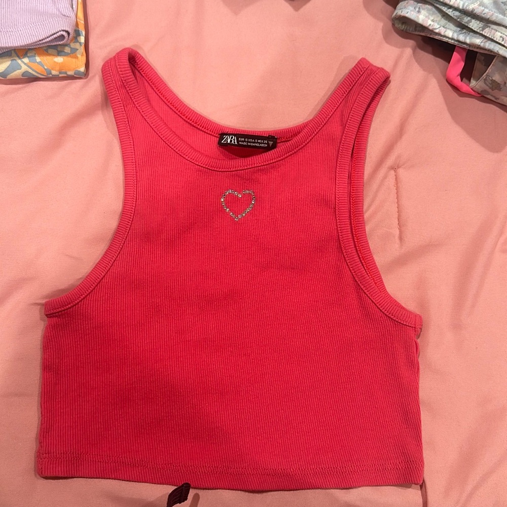 pink ZARA crop top